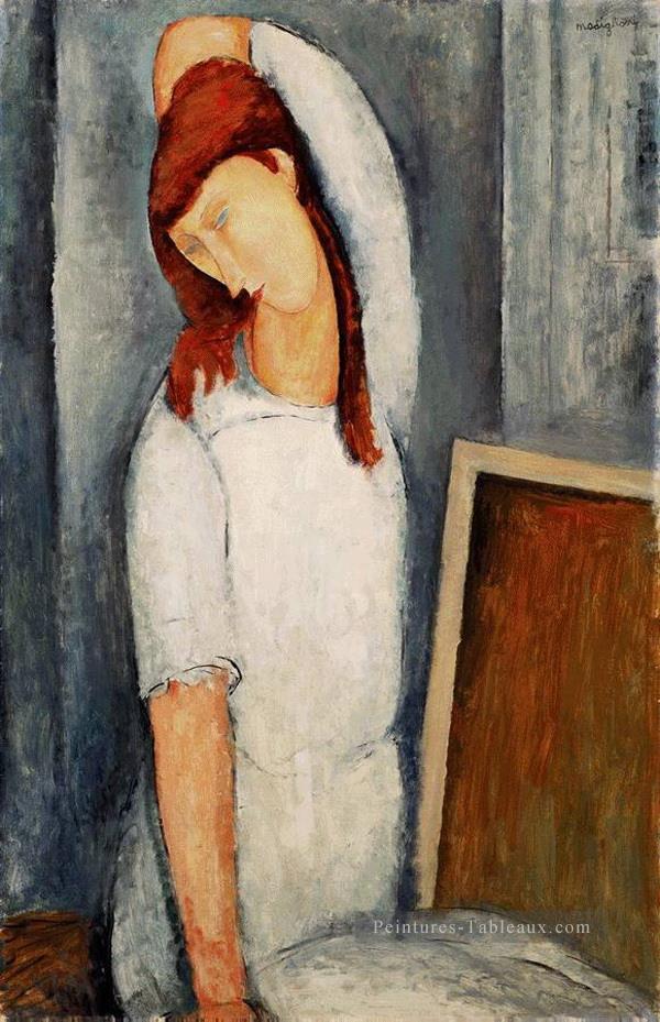 portrait de jeanne hebuterne avec le bras gauche derrière la tête 1919 Amedeo Modigliani Peintures à l'huile